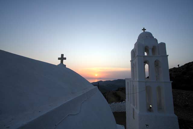 View of the sunset from the top of the church  